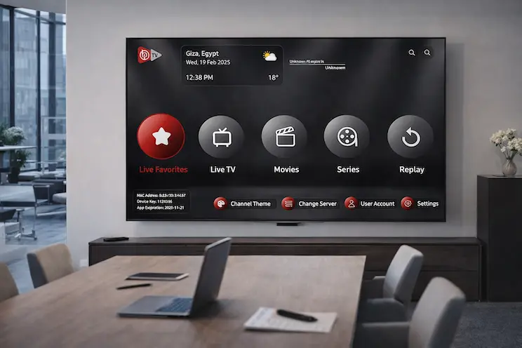Family watching IPTV live channels together across devices